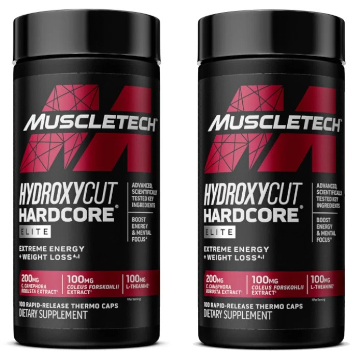 MuscleTech Hydroxycut Hardcore Elite 100 Caps Each (Pack of 2)