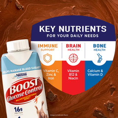 (3 pack) BOOST Glucose Control Nutritional Drink, Rich Chocolate, 8 fl oz, 15 Pk