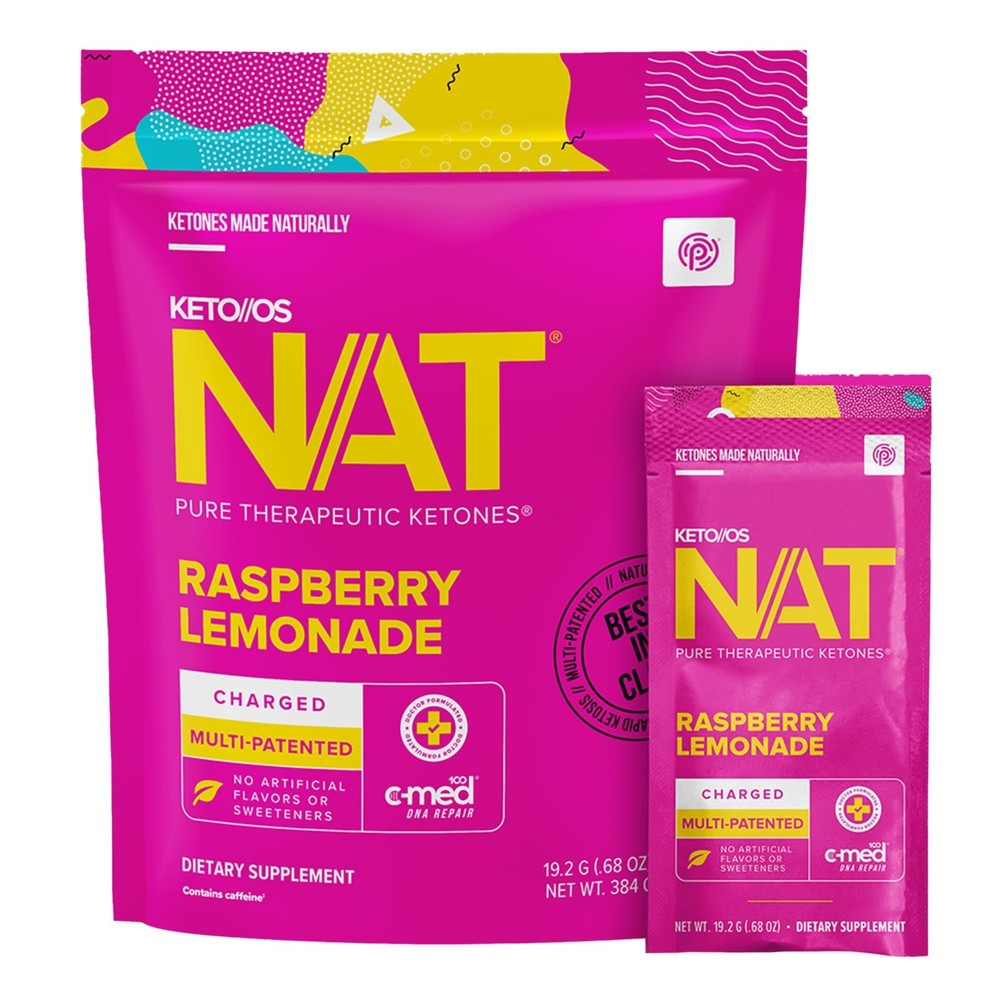 PRUVIT Keto OS NAT Raspberry Lemonade Charged 20 Pack Sealed New Free Shipping