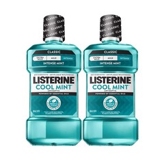 Listerine Cool Mint Intense Antiseptic 33.81 Fl Oz (Pack of 2), Blue