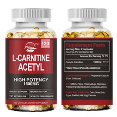 Nature’s Live Acetyl L-Carnitine 1500mg, 120 Capsules – Non-GMO and Gluten Free