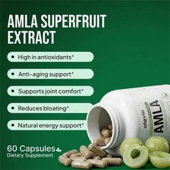 5x Alevia Organic Amla Capsules 1000mg Indian Gooseberry Antioxidant Supplement