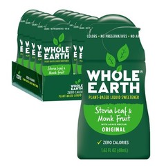 Whole Earth Stevia & Monk Fruit Liquid Sweetener, 1.62 Fl Oz (Pack of 12)
