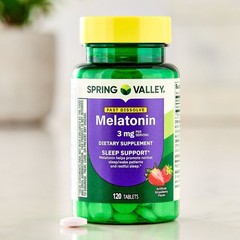 Spring Valley Fast Dissolve Melatonin 3mg Sleep Tablets Strawberry, 120 Count