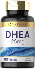 DHEA 25mg | 180 Tablets | Vegetarian | Non-GMO, Gluten Free | by Carlyle