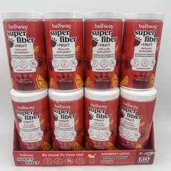 8 X Bellway Super Fiber + Fruit Psyllium Husk Raspberry Lemon 18 oz Each Fast