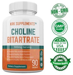 1 pk Choline Bitartrate 900mg Nootropic Fatty Liver Brain Memory Booster