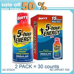 5-hour ENERGY Shot, Regular Strength, Berry, 30 Count