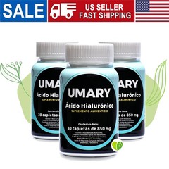 3 bottles Hyaluronic Acid 30 Caplets 850mg Daily Health Supplement New–