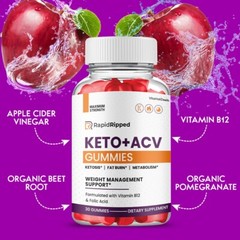 RapidRipped Keto ACV Gummies, Max Strength Official Rapid Ripped Gummy (2 Pack)