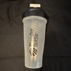 BlenderBottle Clear/Black Plastic Flip Lock Shaker Bottle w/ Mixing Ball