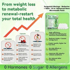 Surgonix Moringa Berberine NAD+ Weight Loss Patches Advanced Nano Microneedle