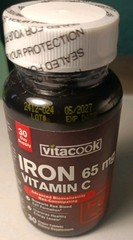 Iron Supplement for Women Men, High Potency Iron 65mg with Vitamin C 250mg, Stom