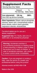 High Potency Iron Tablets 106mg – 60 Day Supply, Easy on Stomach, Anemia Support
