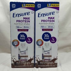 Ensure Max Protein Shake Milk Chocolate 30g Protein 1g Sugar 24 x 11oz ~Oct.2026