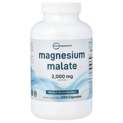 2 X Micro Ingredients, Magnesium Malate, 240 Capsules (500 mg per Capsule)