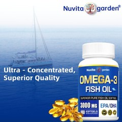 2 Pack 3000mg Omega 3 Fish Oil Supplement w/EPA & DHA,360 Softgels