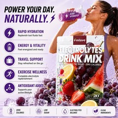 Electrolytes Powder Hydration Packets | Sugar Free Recovery Electrolyte Drink US