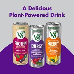 V8 +Energy Black Cherry and Pomegranate Blueberry Juice Energy Drinks, 24 Pack