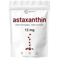 Astaxanthin 12mg Softgels | Premium Astaxanthin Antioxidant Supplements |120 Ct