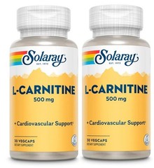 2 X Solaray, L-Carnitine, 500 mg, 30 VegCaps