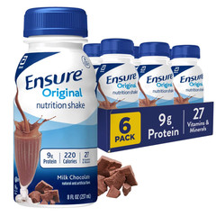 Ensure Original Nutrition Shake, 9g Protein, Milk Chocolate, 8 fl oz – 6 Pack