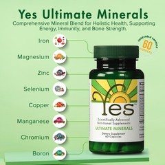 YES Chelated Magnesium & Zinc Multimineral Supplement – 60 Count (Pack of 1)