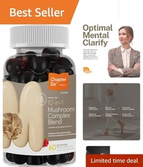 60 Raspberry-Flavored Gummies with 10-in-1 Mushroom Blend – Gluten-Free