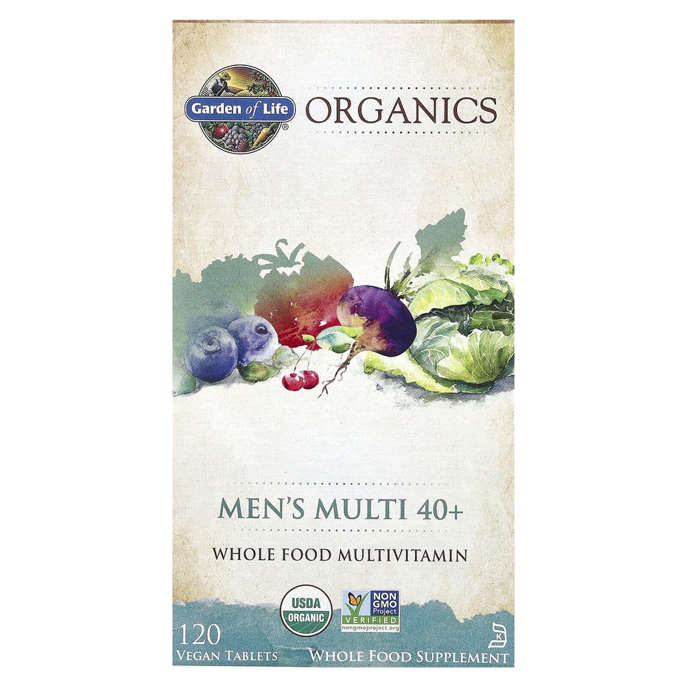 Garden of Life MyKind Organics Men s Multi 40 120 Vegan Tablets Gluten-Free, No