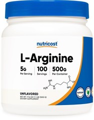 Nutricost L-Arginine (500 Grams) – Pure L-Arginine Powder – 5000mg Per Serving