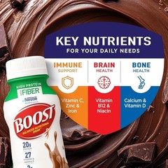 BOOST High Protein Drink Rich Chocolate 8oz Bottles, 24 Pack Nutritional ShakeUS