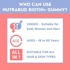 Biotin Hair Gummies For Unisex, Hair Fall Controll, DHT Blocker / 60 Gummy