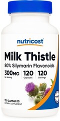 Nutricost Milk Thistle Capsules 300mg, 120 Capsules (80% Silymarin)