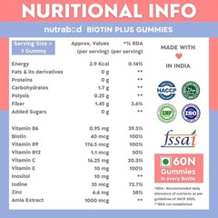 Biotin Hair Gummies For Unisex, Hair Fall Controll, DHT Blocker / 60 Gummy