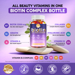 WEEM Hair Skin & Nails Gummies – Biotin Vitamins for Healthy Hair, Skin & Nails