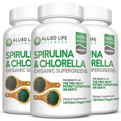 Allied Life Spirulina and Chlorella | Organic Chlorophyll Vegan Protein Powde…