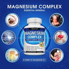 Complex Supplement 8 Elemental 1000mg-Magnesium Glycinate, Citrate, Malate USA S