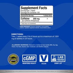 ALLMAX Caffeine – 100 Tablets – Increases 100 Count (Pack of 1), No Color