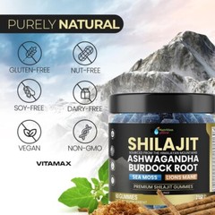 pure Shilajit Gummies 1000Mg, Sea Moss 400Mg, Ashwagandha 1000Mg 105+ Trace M
