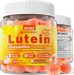 Sugar Free Lutein Zeaxanthin Gummies 25Mg A C E Bilberry 60 Ct