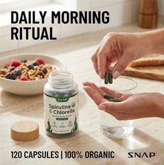 Organic Spirulina & Chlorella Capsules 240ct – 2 Pack – Superfood Detox Aid