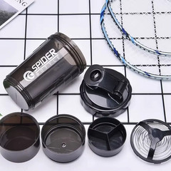 3 Layers Shaker Protein Bottle Powder Shake Cup Water Bottle Plastic Mixing Cup