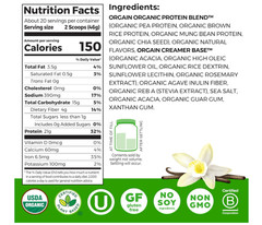 Orgain Organic Vegan Protein Powder Vanilla Bean 2.03 lb Plant Protein