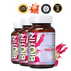 3x ZERO.HARM Biotin 10000mcg Hair Skin Nails 60 Tabs