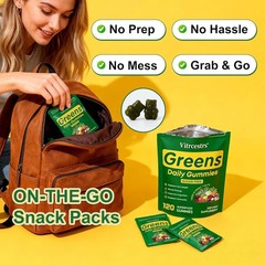 Greens Super-Food Daily Gummies Supplement Gut Health Energy Immunity Cognition