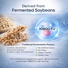 1-3X Nattokinase Supplement – 10800 FU 60 Capsules Per Serving HOT 2026