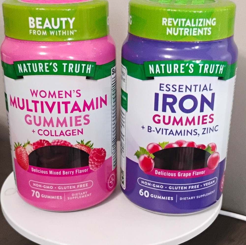 Nature’s Truth Women’s Multivitamin Gummies + Collagen 70ct + Iron B Zinc 60ct