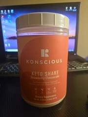 Konscious Keto Protein Shake 15 Servings Strawberry Cheesecake, Exp 12/2026