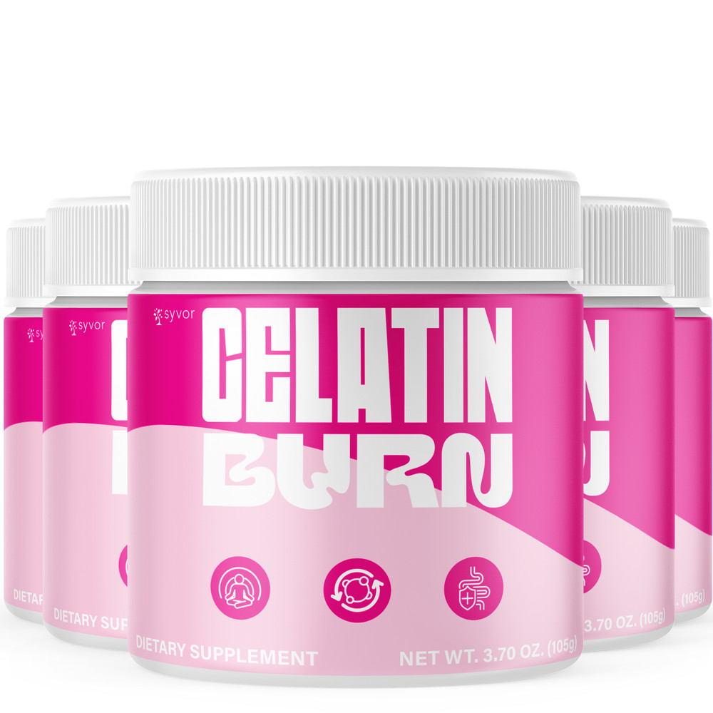 (5 Pack) Gelatin Burn Powder Support For Weight Management & Fitness 150 Serving