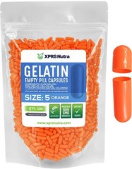 Size 5 Orange Empty Gelatin Capsules Gelcaps Kosher Pill DIY Gel Caps Fillable